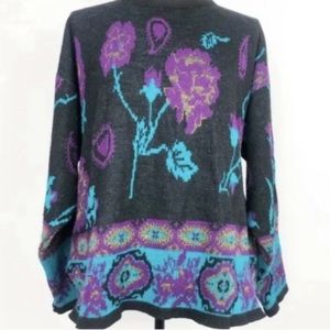 Vintage Floral Monogram Knit Sweater